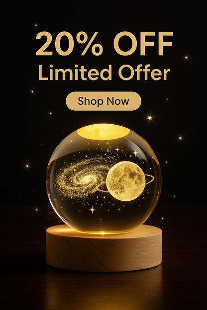 3D Galaxy Crystal Ball Lamp – LED Night Light
