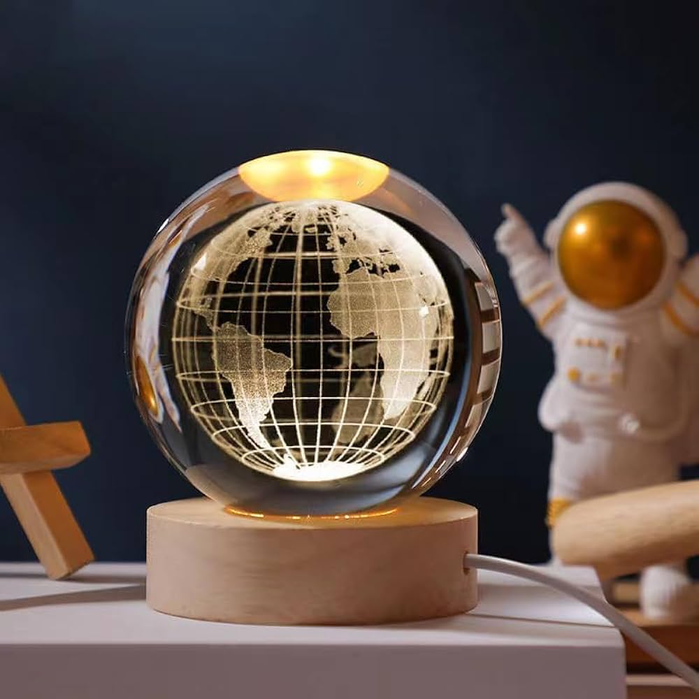 3D Galaxy Crystal Ball Lamp – LED Night Light
