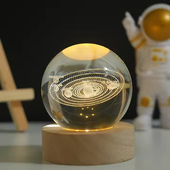 3D Galaxy Crystal Ball Lamp – LED Night Light