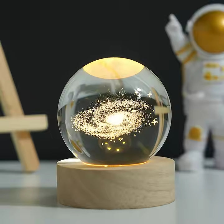 3D Galaxy Crystal Ball Lamp – LED Night Light