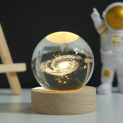 3D Galaxy Crystal Ball Lamp – LED Night Light