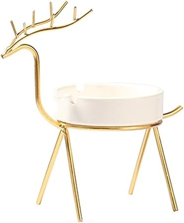 Luxury Reindeer Ashtray Holder – Nordic Style Ceramic & Metal Decor