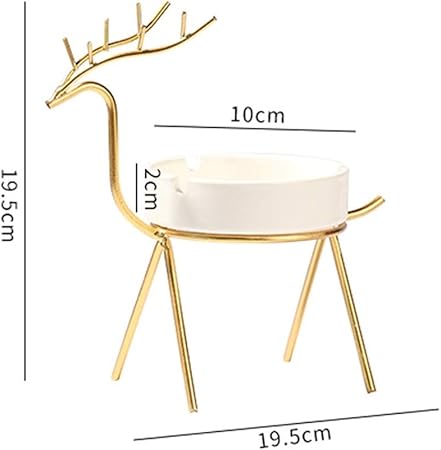 Luxury Reindeer Ashtray Holder – Nordic Style Ceramic & Metal Decor