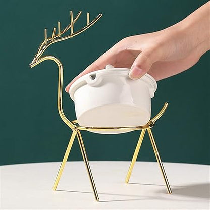 Luxury Reindeer Ashtray Holder – Nordic Style Ceramic & Metal Decor
